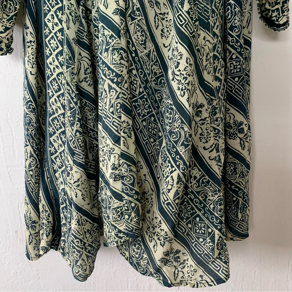 Natalie Martin Green Print Silk Midi Tunic Dress - Picture 5 of 8